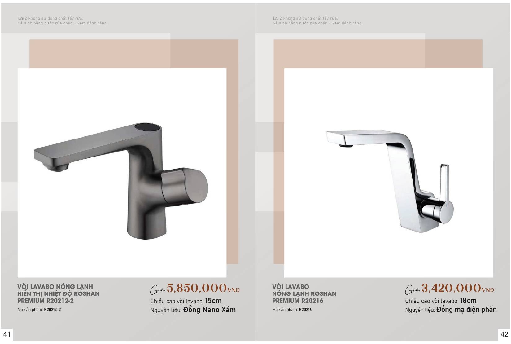 Sen vòi và phụ kiện phòng tắm ROSHAN Catalogue và Bảng giá mới nhất /Page 23 (Roshan R20212-2 / R2016)